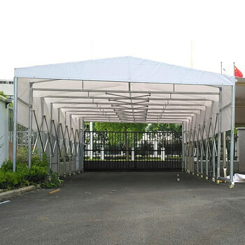 湖北十堰廠家定制倉庫篷電動(dòng)推拉棚移動(dòng)伸縮篷工地建筑篷