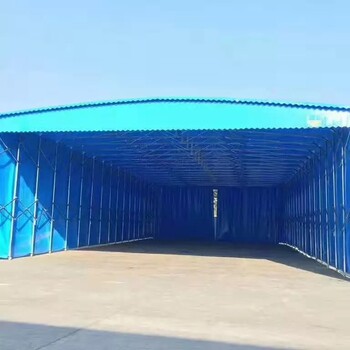 湖北十堰廠家定制倉庫篷電動(dòng)推拉棚移動(dòng)伸縮篷工地建筑篷