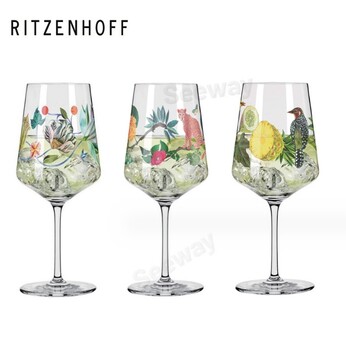 Ritzenhoff鸡尾酒杯图案红酒杯高脚杯