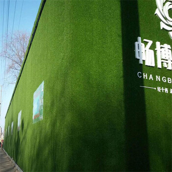 軍綠色25針房地產(chǎn)綠植背景墻稱多圍墻綠色草皮