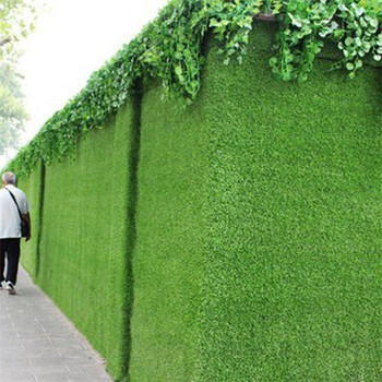 16800针彩钢板绿植围挡双峰背景墙假草皮