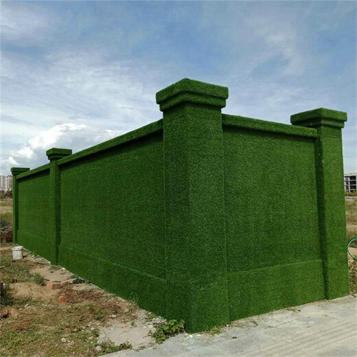 军绿色1.5厘米广告标语围挡绿化草坪上犹围墙仿真草坪