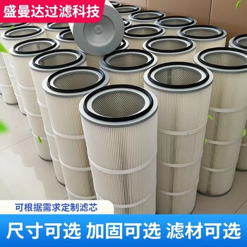 除塵濾芯350X660阻燃濾筒噴砂機(jī)聚酯纖維防靜電覆膜濾芯