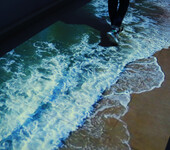 创意通道地面海浪投影脚踩互动投影装置商业美陈装置全国租赁