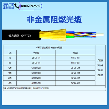长方通信48芯GYFTY63非金属防鼠光缆24芯GYFTZY导引光缆