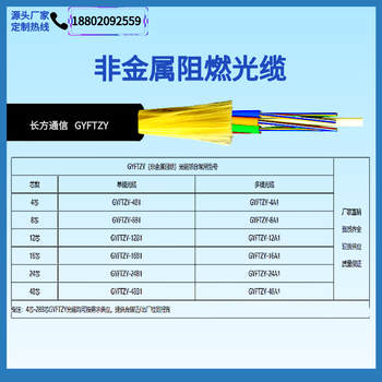 長方通信48芯GYFTY63非金屬防鼠光纜24芯GYFTZY導引光纜