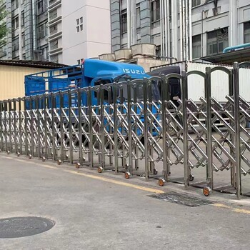 佛山電動伸縮門工廠學校遙控電動門不銹鋼伸縮門廠家
