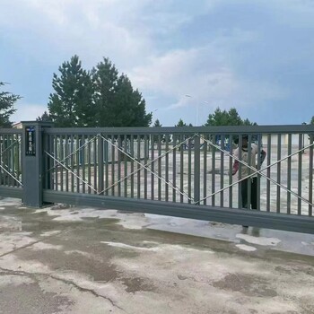 佛山電動伸縮門工廠學校遙控電動門不銹鋼伸縮門廠家