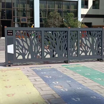 佛山電動伸縮門工廠學校遙控電動門不銹鋼伸縮門廠家