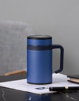 316不銹鋼杯西安萬象商務(wù)手柄辦公杯500ML保溫水杯可刻字