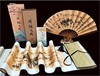 西安丝绸折扇茯茶加丝织卷轴画两件套特色文化礼盒