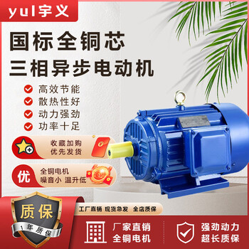 三相异步电动机380V国标三相电机全铜线750W~11KW节能型马达