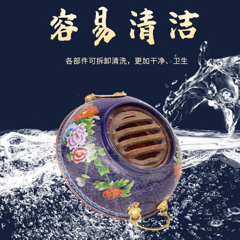 景泰藍(lán)木炭銅火鍋景泰藍(lán)火鍋傳統(tǒng)老式加厚銅火鍋純銅火鍋