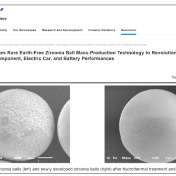 日本东丽推出无稀土氧化锆球用于MLCC锂电材料