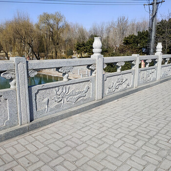 河道石欄桿雕刻樣式-河道石護(hù)欄圖片