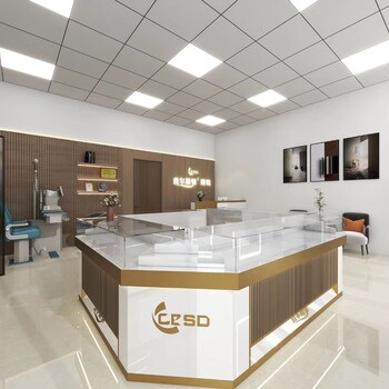 濰坊定制家具眼鏡店展示柜烤漆展柜展柜眼鏡專賣店柜臺(tái)