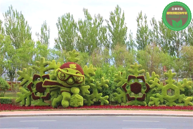 禅城园林绿雕生产多图立体花坛设计品种多样