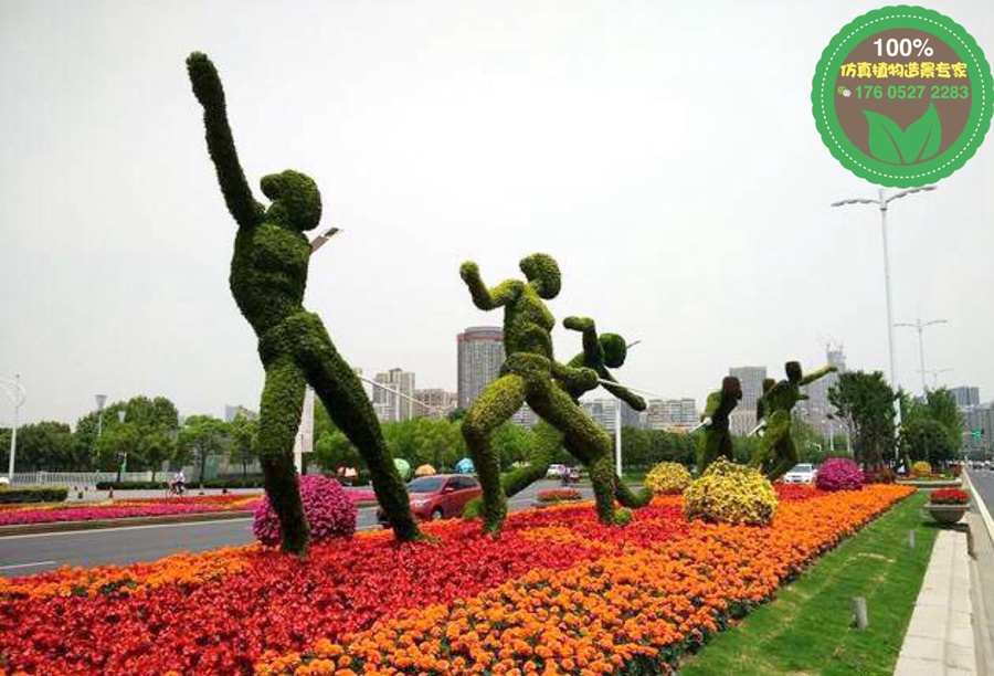 广东创意绿雕生产多图，春节景观小品