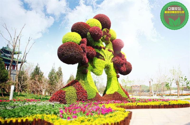 洛川植物雕塑厂家供货，五色草造型图片