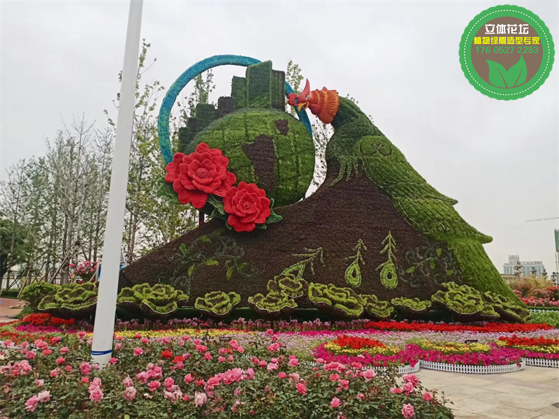 潮州五色草造型绿雕制作厂家，引流打卡景观提升