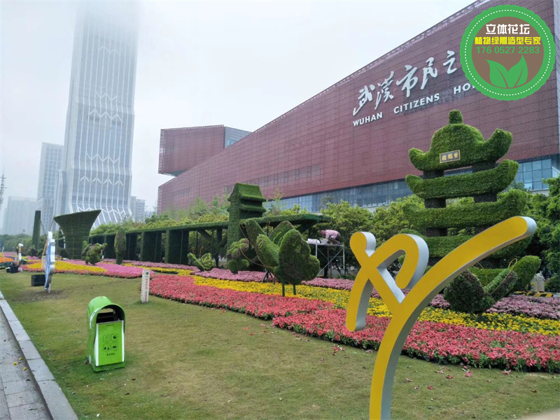 潮州五色草造型绿雕制作厂家，引流打卡景观提升