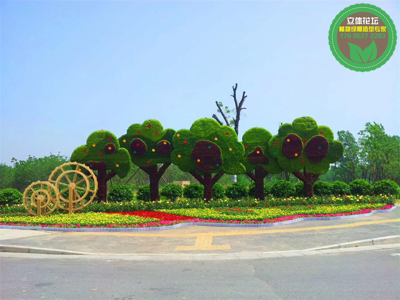 皇姑节日绿雕制作流程，引流打卡景观提升