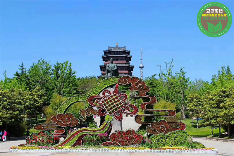 龙岩连城国庆节五色草造型制作流程