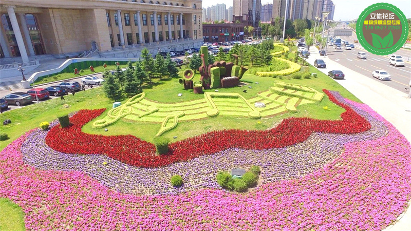 城关巨型花束图纸设计，城市绿雕工程