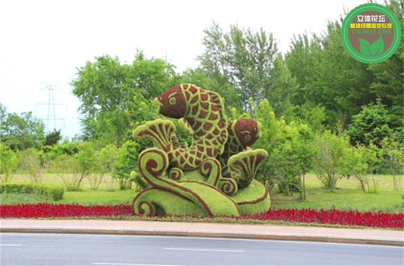 穆棱绿雕景观雕塑制作团队，景区五色草动植物
