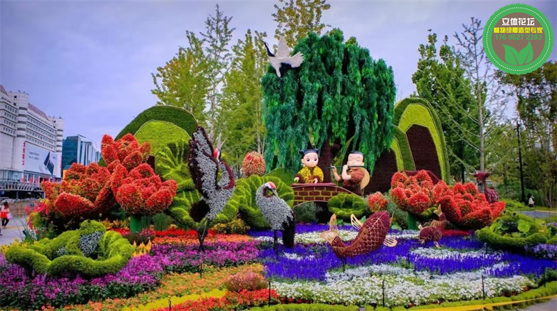 寿阳旅游绿雕生产多图，仿真植物工艺品