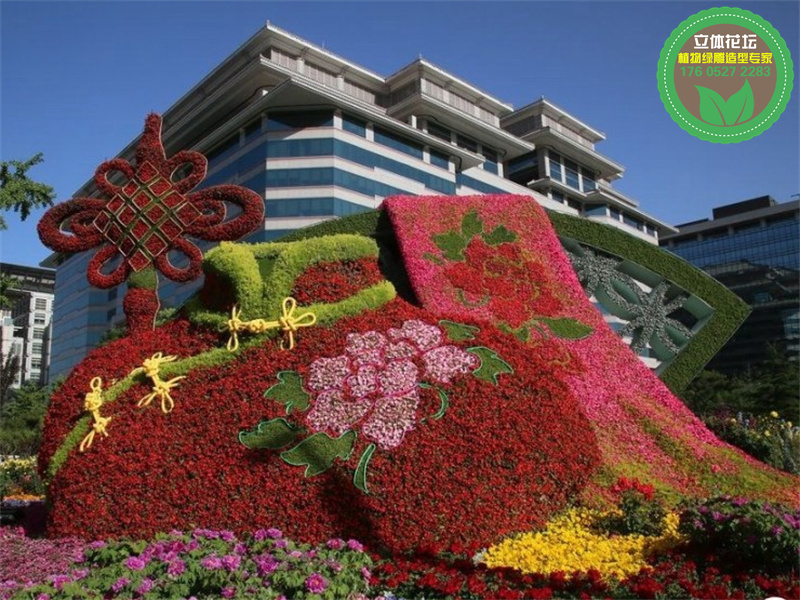 浦北美丽乡村绿雕设计制作，仿真花坛
