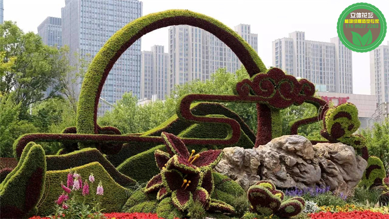 桑珠孜沭阳绿雕案例图片，植物雕塑图