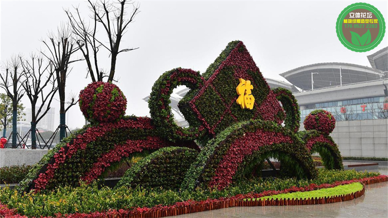 浚县五色草绿雕方案设计，节日景观