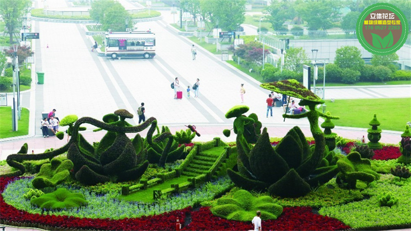 中山港口23年国庆节绿雕效果图设计