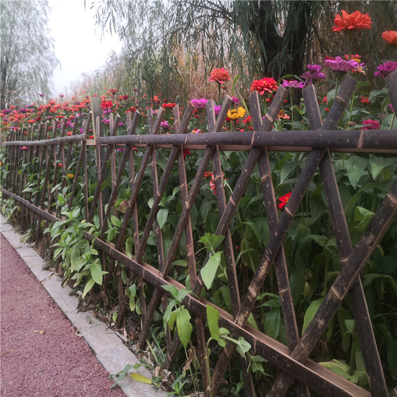 吉安永新园艺竹栅栏碳化木质围栏竹篱笆竹子护栏