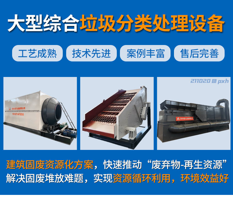 江苏扬州时处理50方垃圾分拣设备阶梯筛项目案例中意
