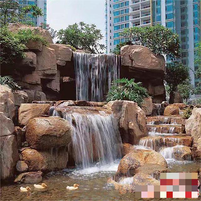 上海杨浦大型假山喷泉水景水秀设计施工