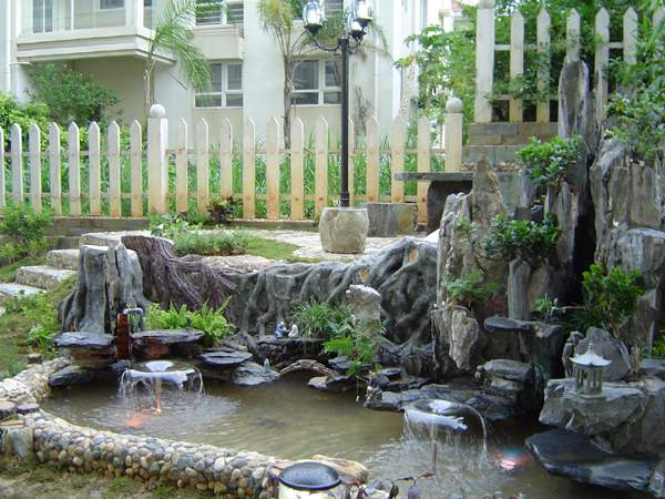 日照假山,庭院假山喷泉水景设计制作