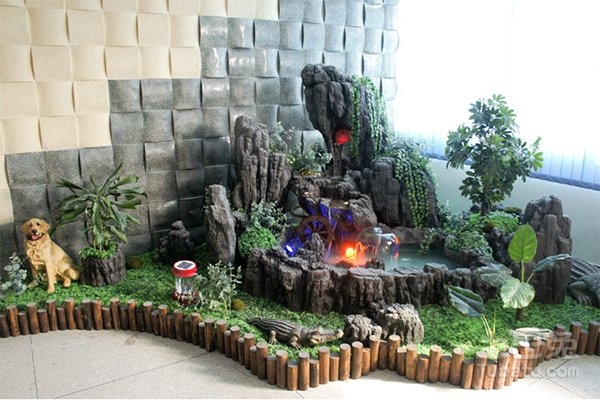 宜春假山,室内小型假山喷泉现场制作