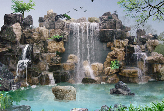 重庆开县假山,室内小型假山喷泉支持定制
