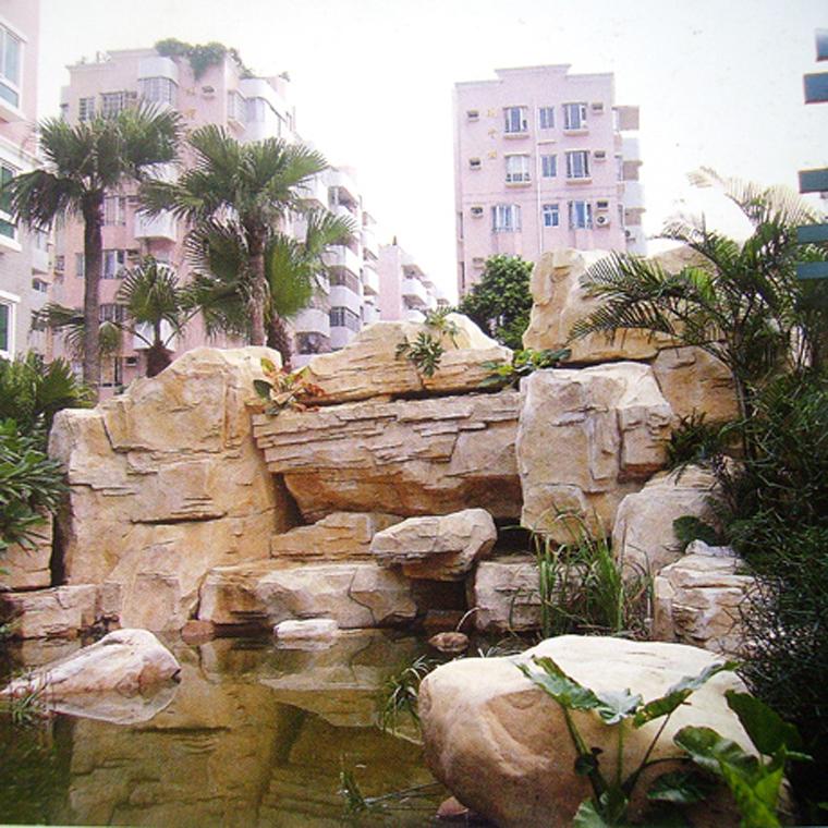 汉沽假山,喷泉现场制作