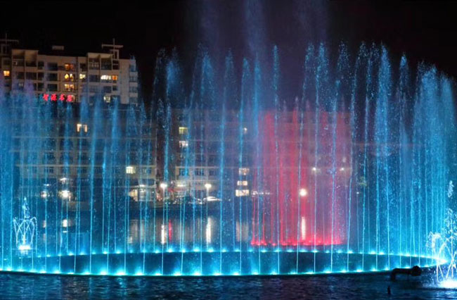 杨浦假山,大型音乐程控喷泉设计制作